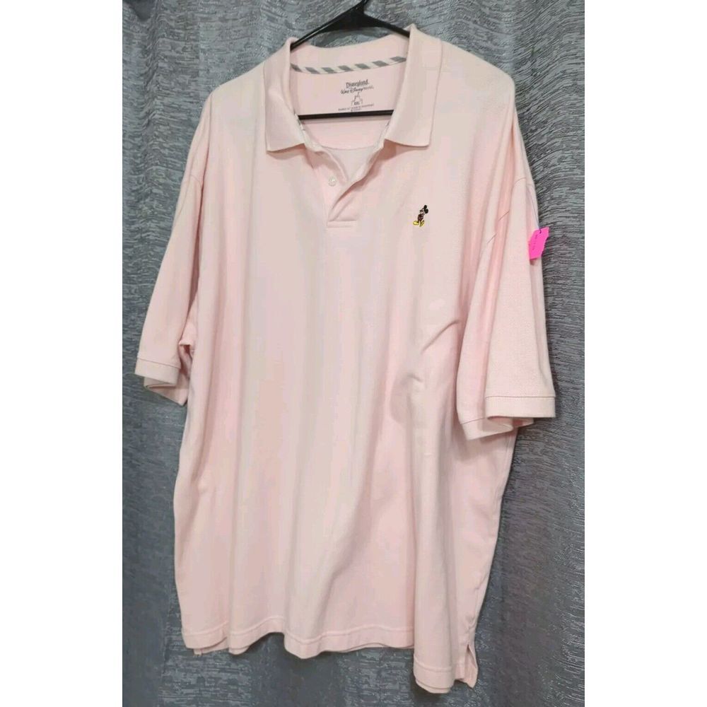 Men's‎ Disney Mickey Mouse Logo Pink Tennis Polo Shirt Size 2XL.